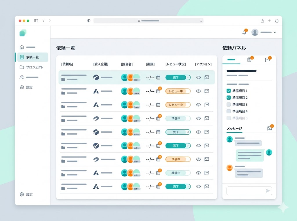 所属機関依頼画面
